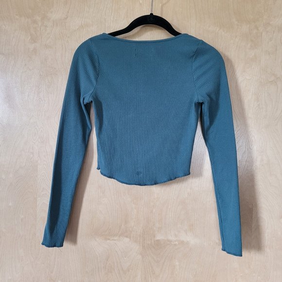 Urban Outfitters Ribbed Crop Top Green Size Small - Picture 2 of 5